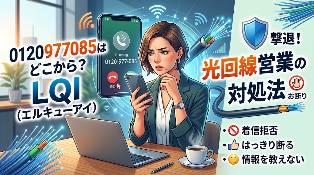 0120977085はどこから？LQI（エルキューアイ）光回線営業の対処法