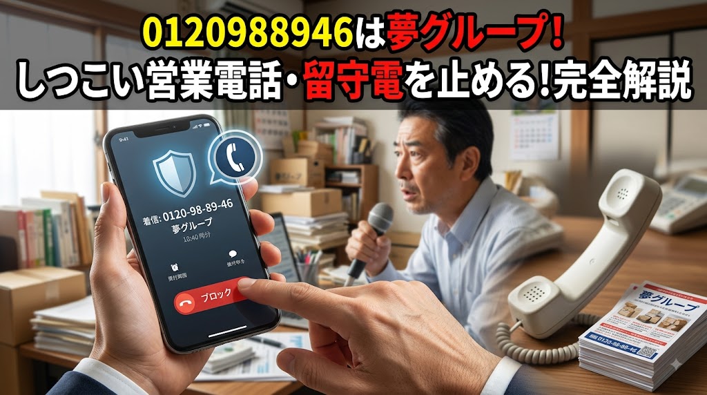 0120988946は夢グループの営業電話！留守電の社長音声やしつこい勧誘の止め方