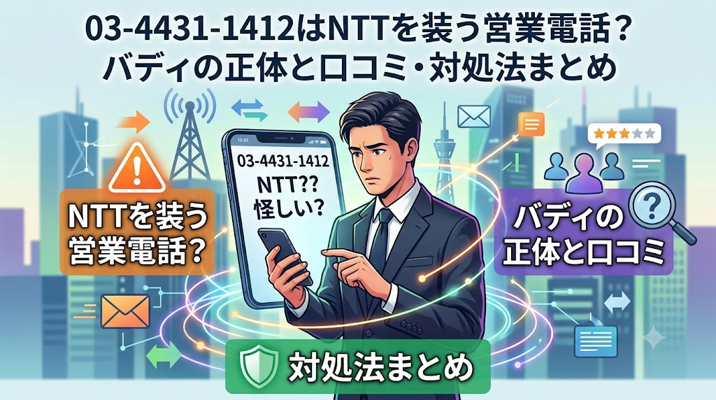 0344311412はNTTを装う営業電話？バディの正体と口コミ・対処法まとめ