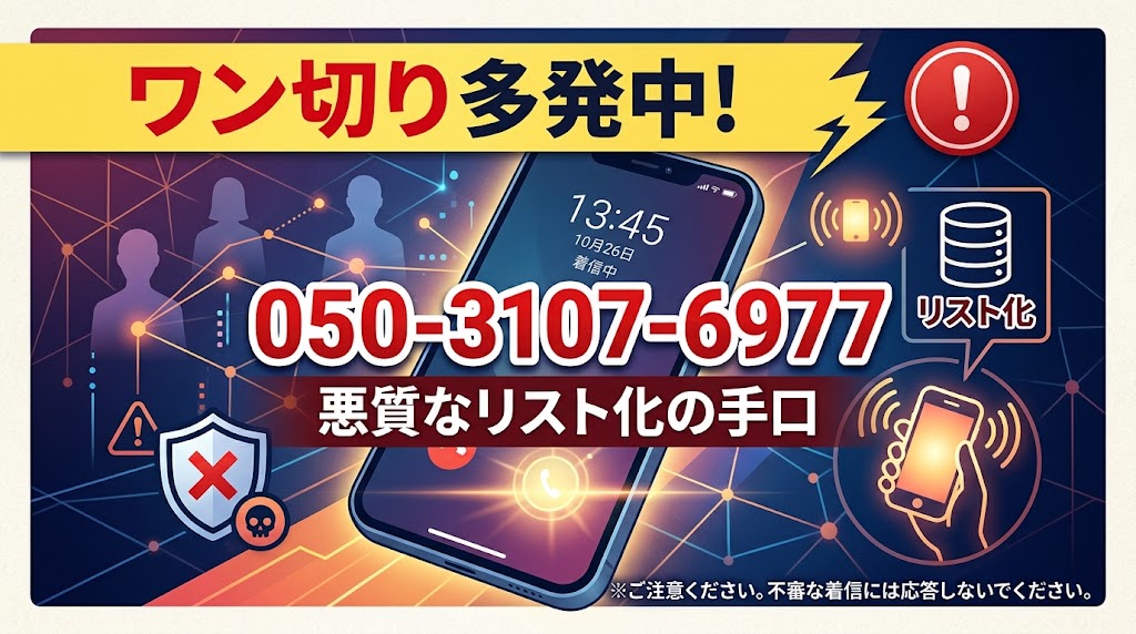 05031076977からワン切り多発中！悪質なリスト化の手口