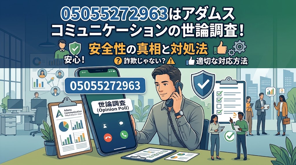 05055272963はアダムスコミュニケーションの世論調査！安全性の真相と対処法