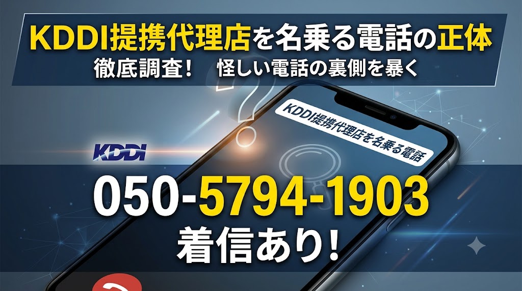05057941903から着信あり！KDDI提携代理店を名乗る電話の正体
