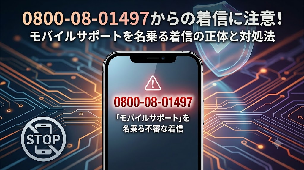 08000801497からの着信に注意！モバイルサポートを名乗る着信の正体と対処法