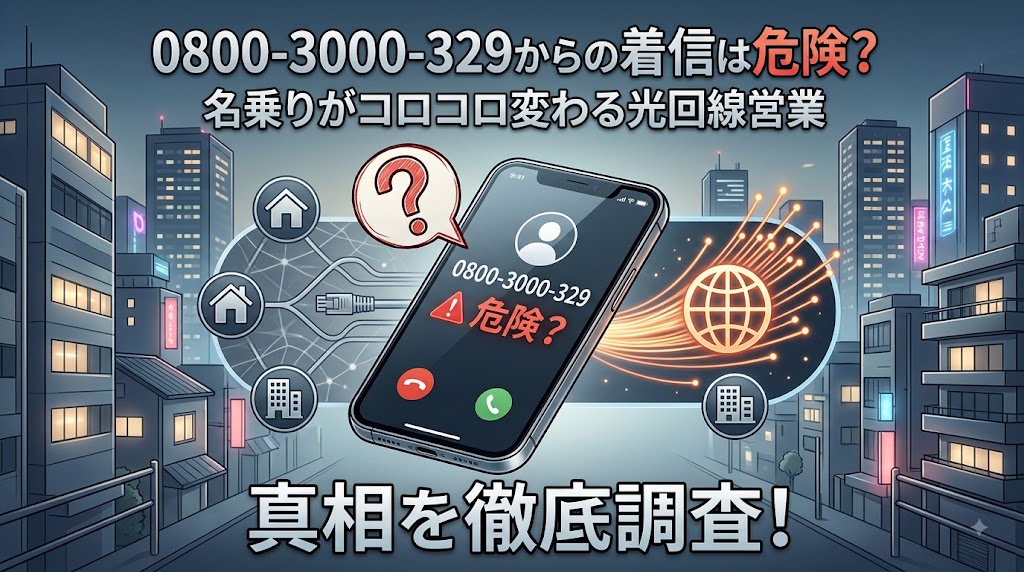 08003000329からの着信は危険？名乗りがコロコロ変わる光回線営業
