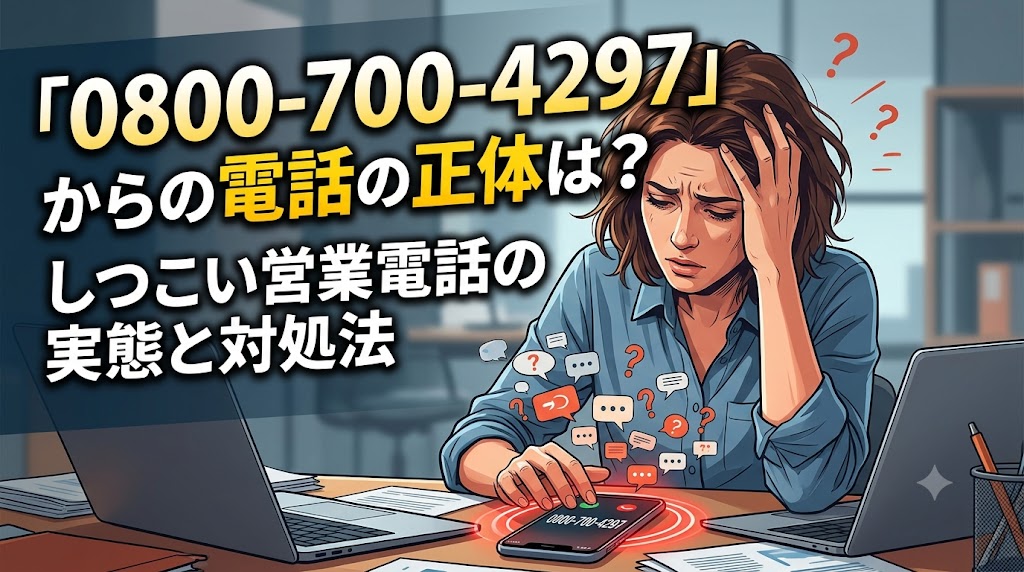 08007004297からの電話の正体は？しつこい営業電話の実態と対処法