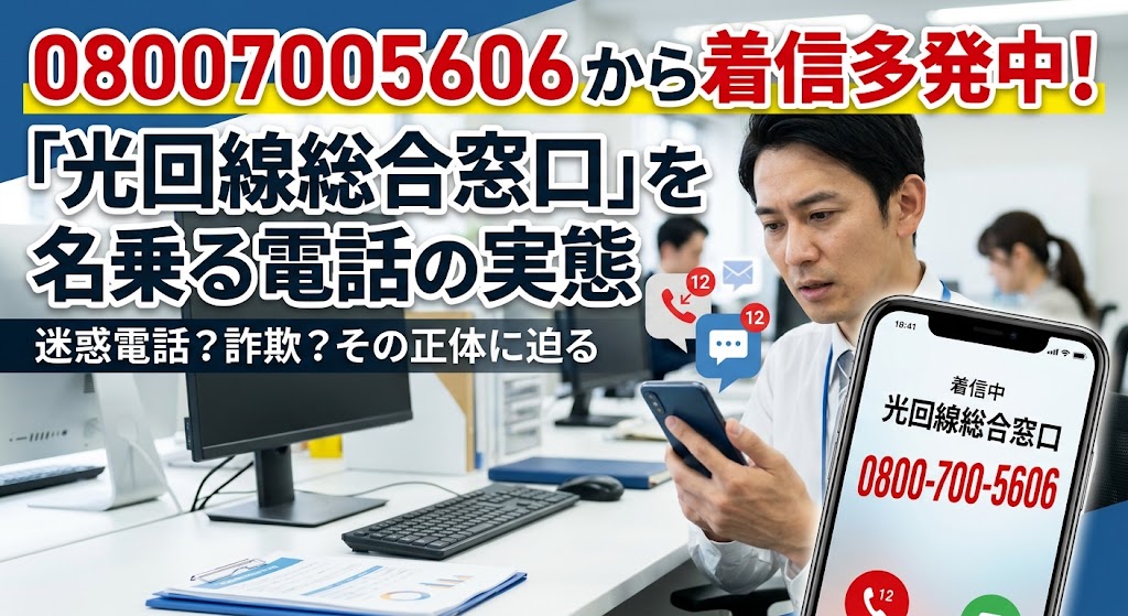 08007005606から着信多発中！光回線総合窓口を名乗る電話の実態