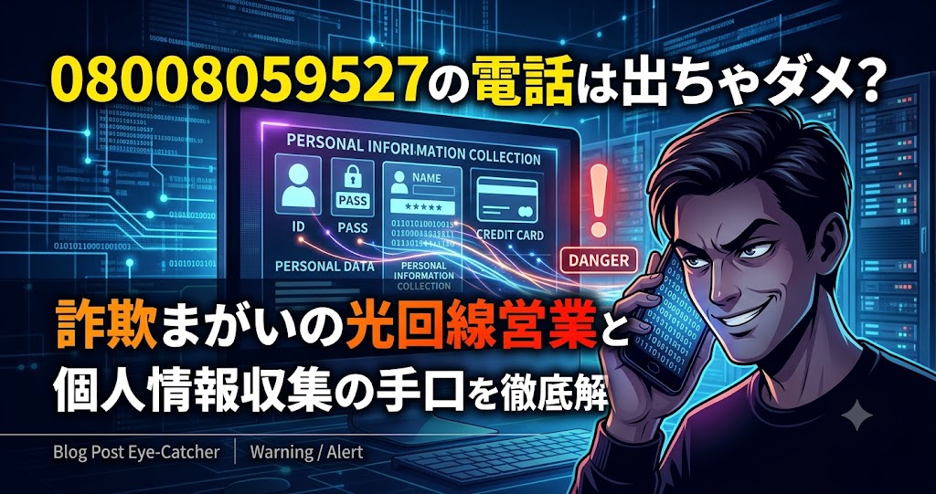 08008059527の電話は出ちゃダメ？詐欺まがいの光回線営業と個人情報収集の手口を徹底解説