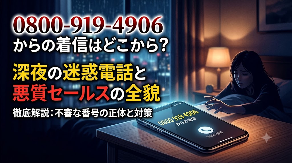 08009194906からの着信はどこから？深夜の迷惑電話と悪質セールスの全貌