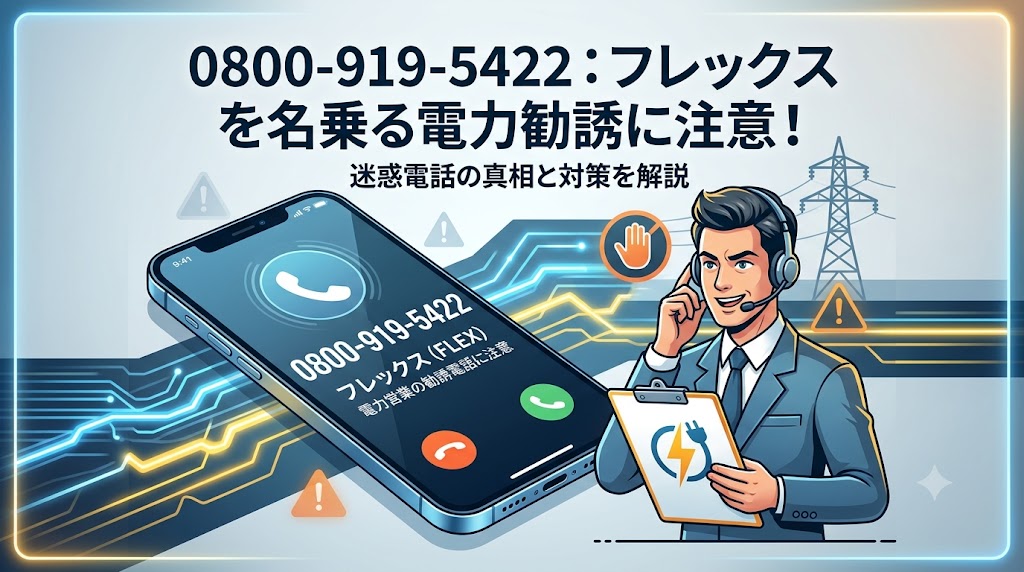 08009195422はフレックスを名乗る電力営業の勧誘電話