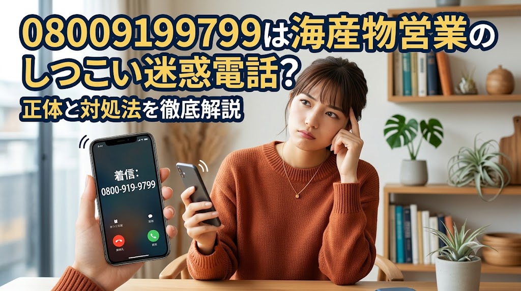 08009199799は海産物営業のしつこい迷惑電話？正体と対処法を徹底解説