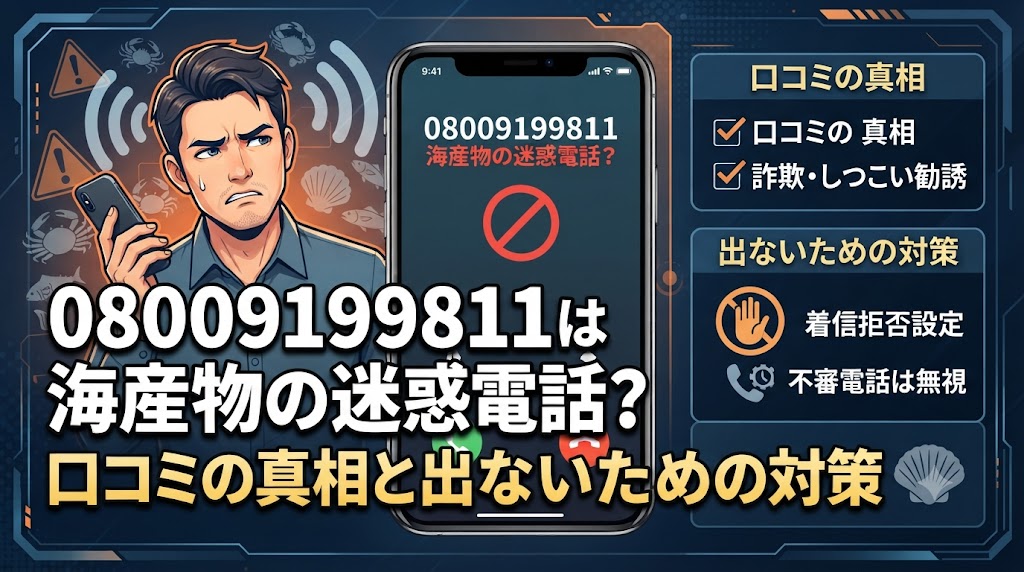 08009199811は海産物の迷惑電話？口コミの真相と出ないための対策