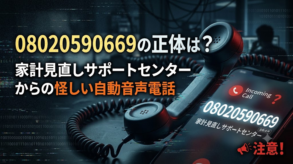 08020590669の正体は？家計見直しサポートセンターからの怪しい自動音声電話