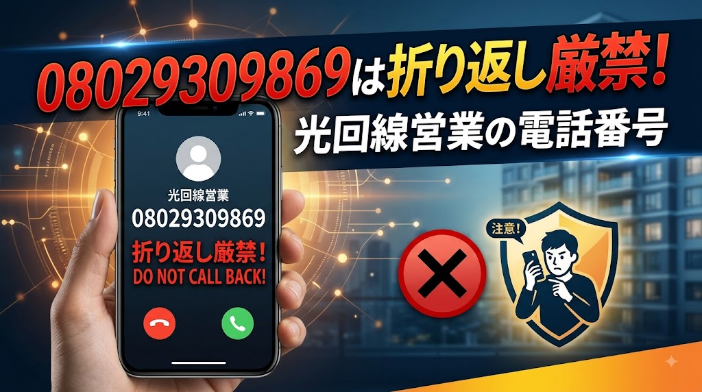 08029309869は折り返し厳禁！光回線営業の電話番号
