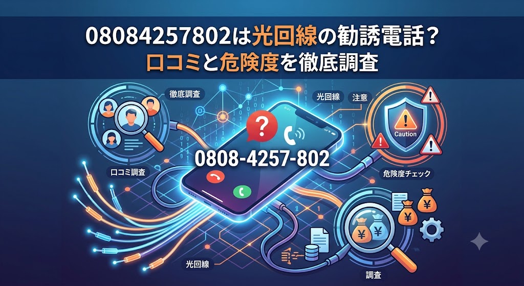 08084257802は光回線の勧誘電話？口コミと危険度を徹底調査
