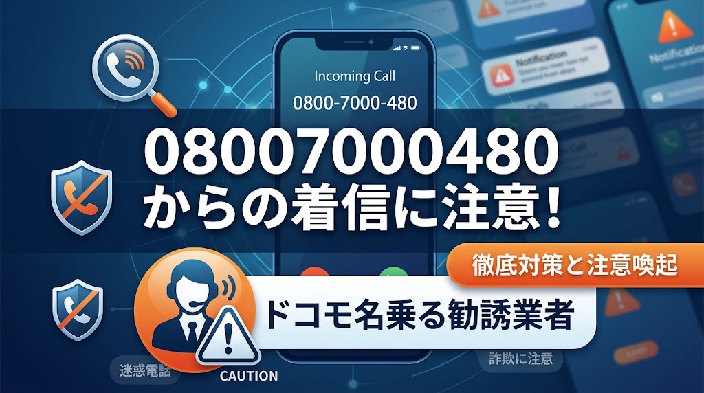 08007000480からの着信に注意!ドコモ名乗る勧誘業者