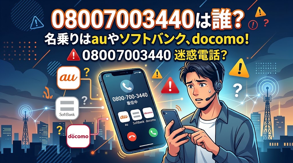 08007003440は誰？名乗りはauやソフトバンク、docomo！