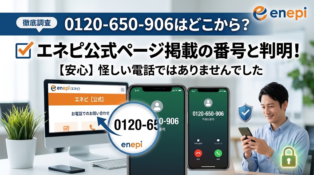 0120650906はどこから？エネピ公式ページ掲載の番号と判明