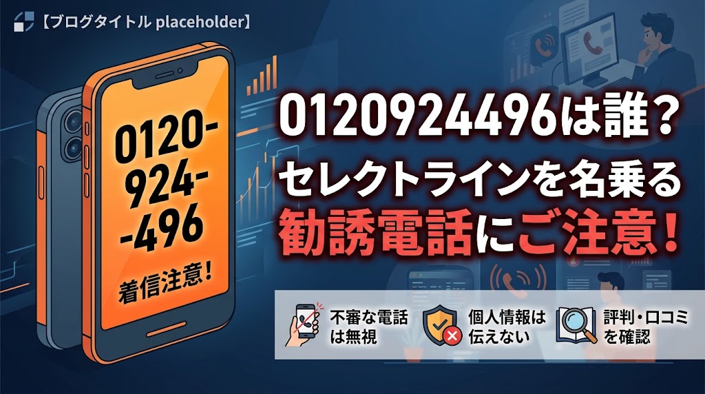 0120924496は誰？セレクトラインを名乗る勧誘に注意して！