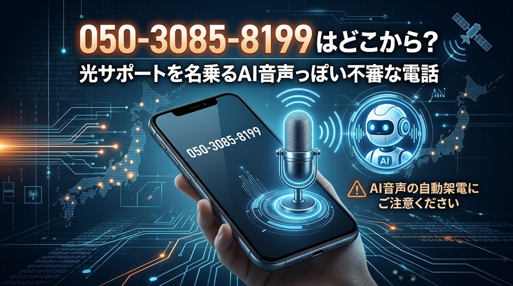 05030858199はどこから？光サポートを名乗るAI音声っぽい電話