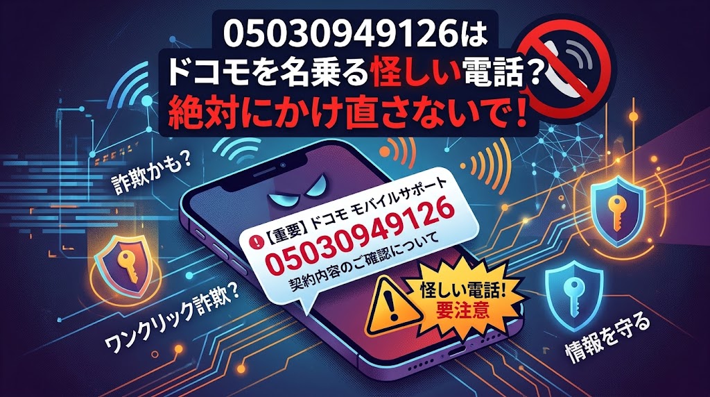 05030949126はドコモ名乗るモバイルサポート？要注意！