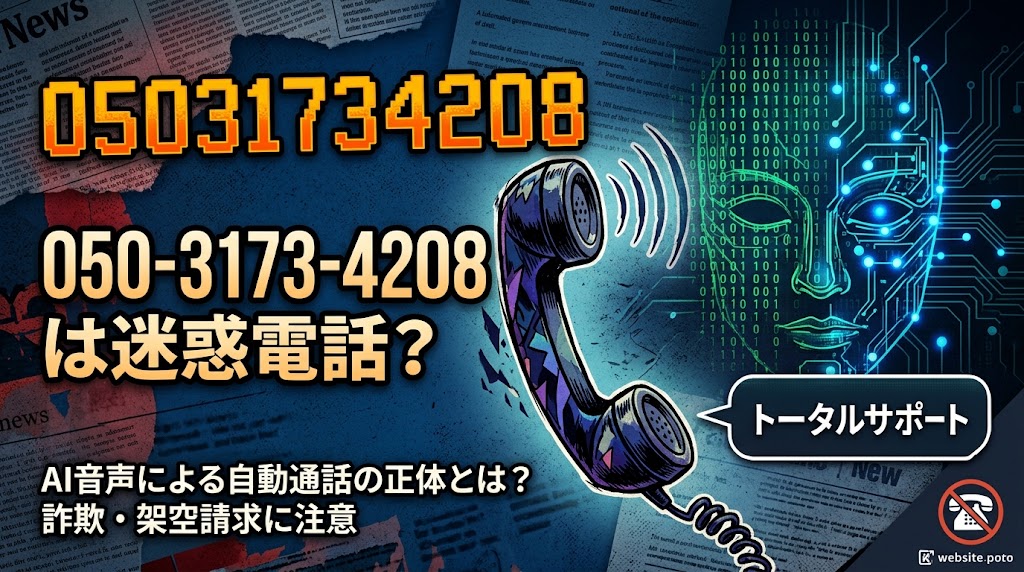 05031734208は迷惑電話？トータルサポートを名乗るAI音声